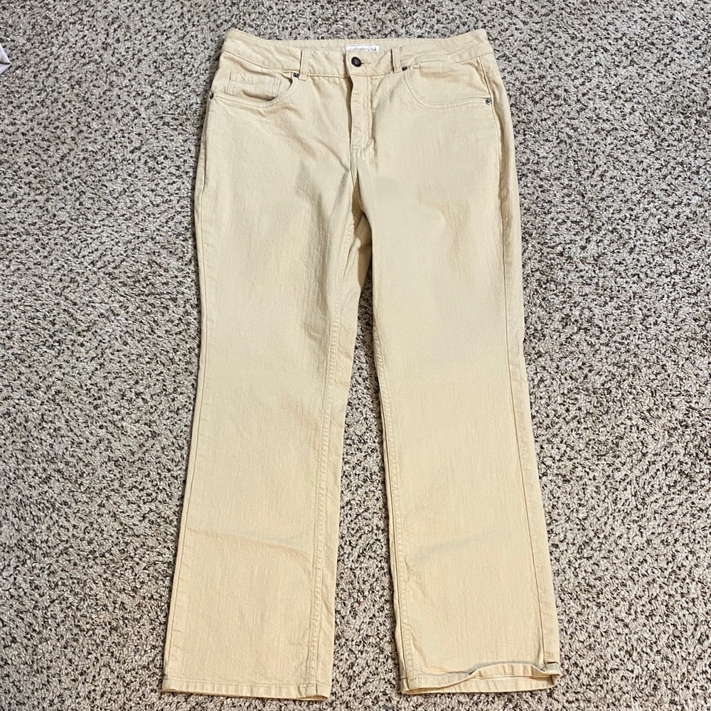 Coldwater Creek Knit High Rise Straight leg Tan Denim - last pic to show fit